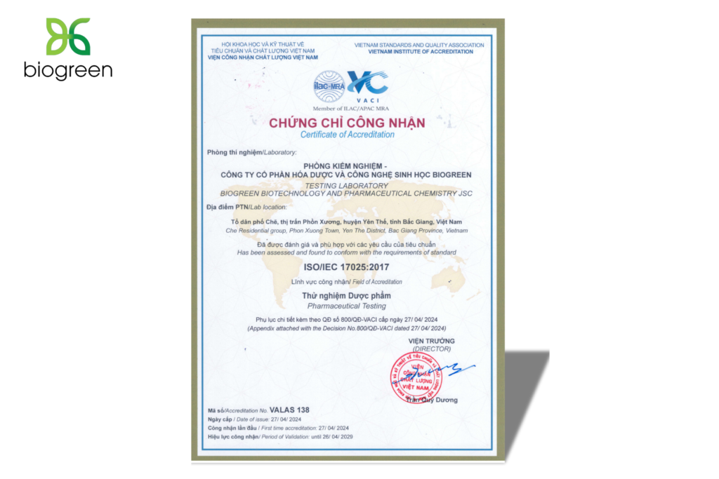 Giấy chứng nhận ISO 17025:2017